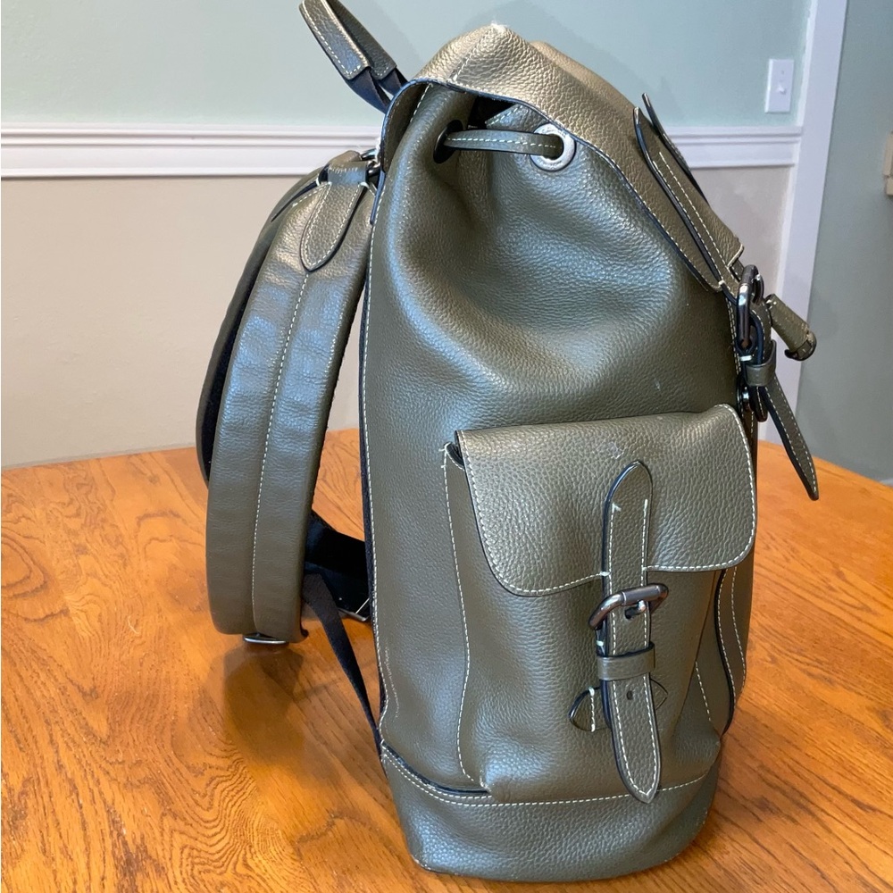 Coach Dark Green Leather PENNIE Backpack - Picture 4 of 7